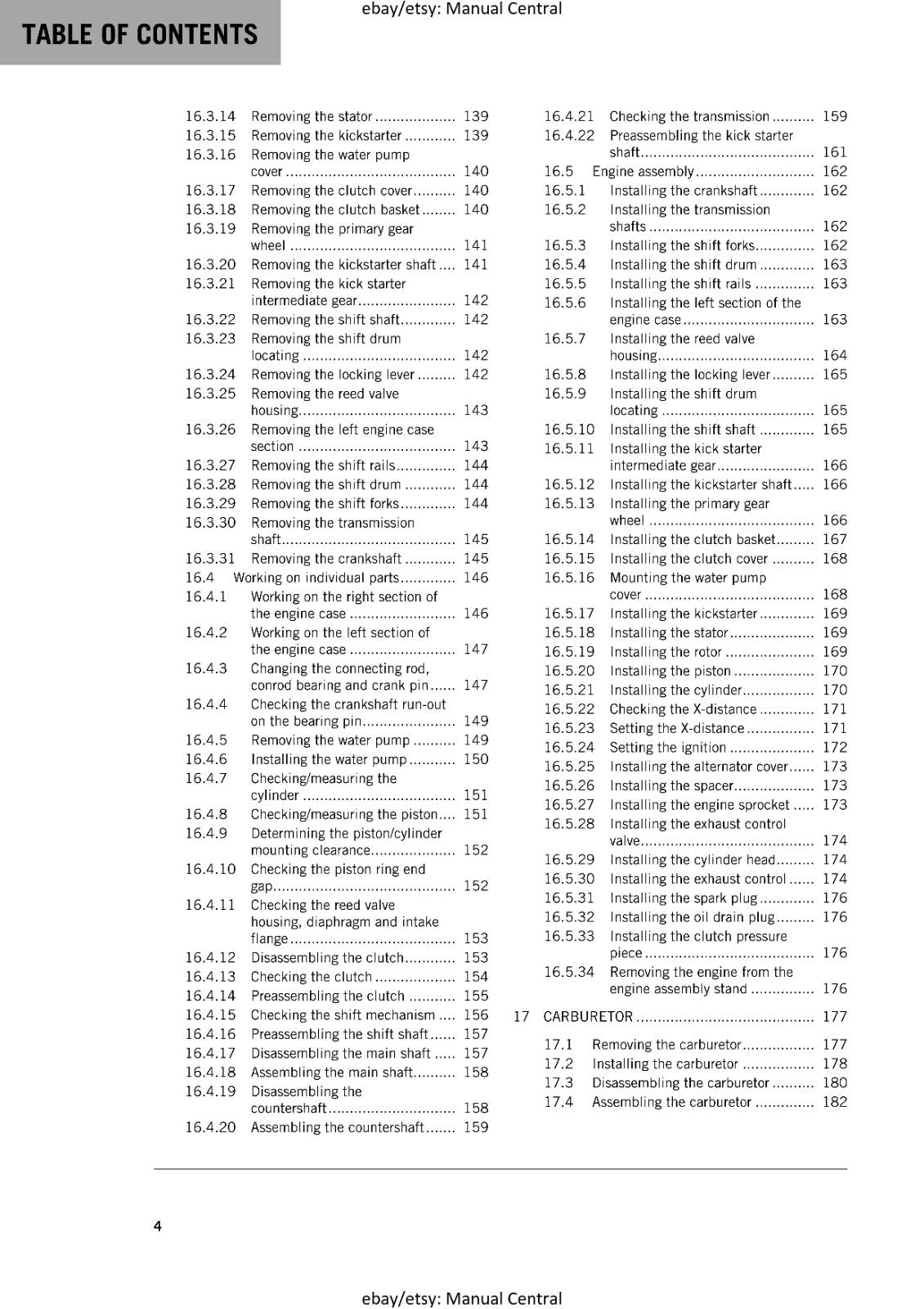 KTM MOTORCYCLE 2018 -  65 SX - WORKSHOP SERVICE MANUAL - REPRINT