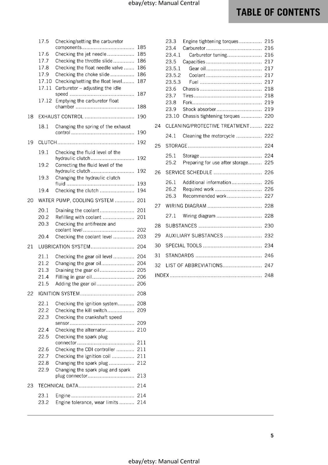 KTM MOTORCYCLE 2018 -  65 SX - WORKSHOP SERVICE MANUAL - REPRINT