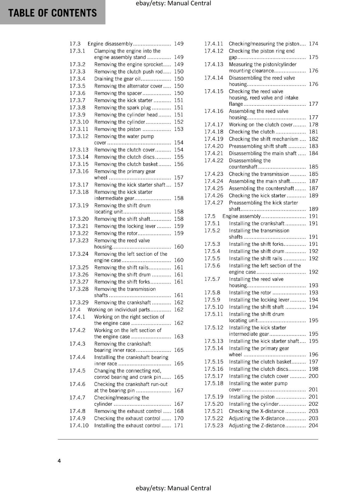 KTM MOTORCYCLE 2018 -  85 SX - WORKSHOP SERVICE MANUAL - REPRINT