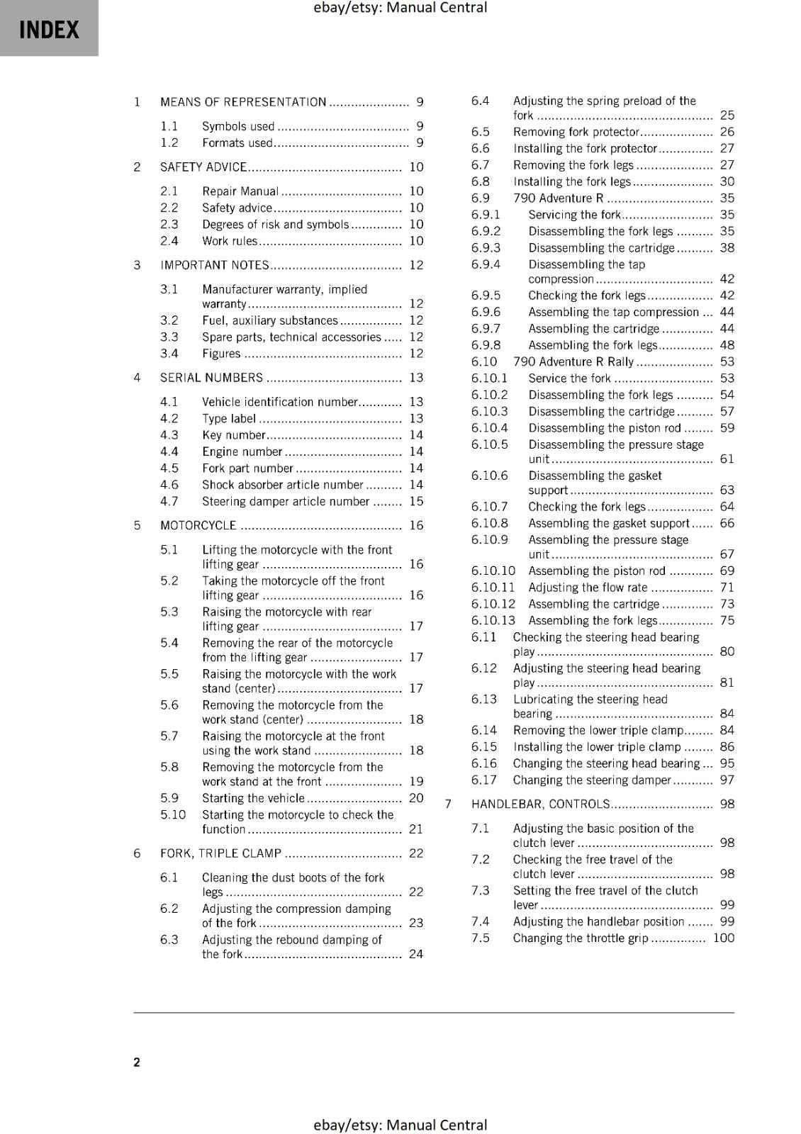 KTM 2020 - 790 ADVENTURE R RALLY - WORKSHOP SERVICE REPAIR MANUAL