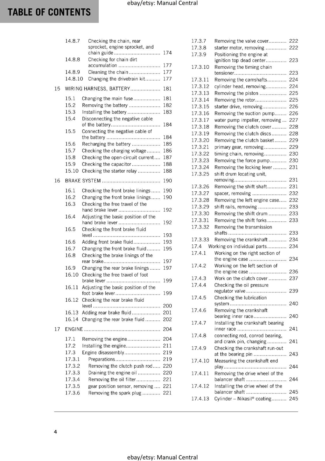 KTM MOTORCYCLE 2017 -  250 XC-F SX-F FACTORY - WORKSHOP  REPAIR MANUAL - REPRINT