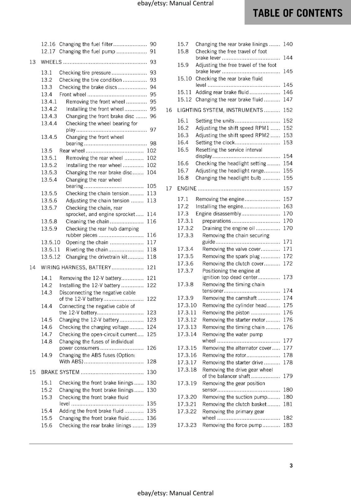 KTM MOTORCYCLE 2018 -  250 DUKE - WORKSHOP SERVICE MANUAL