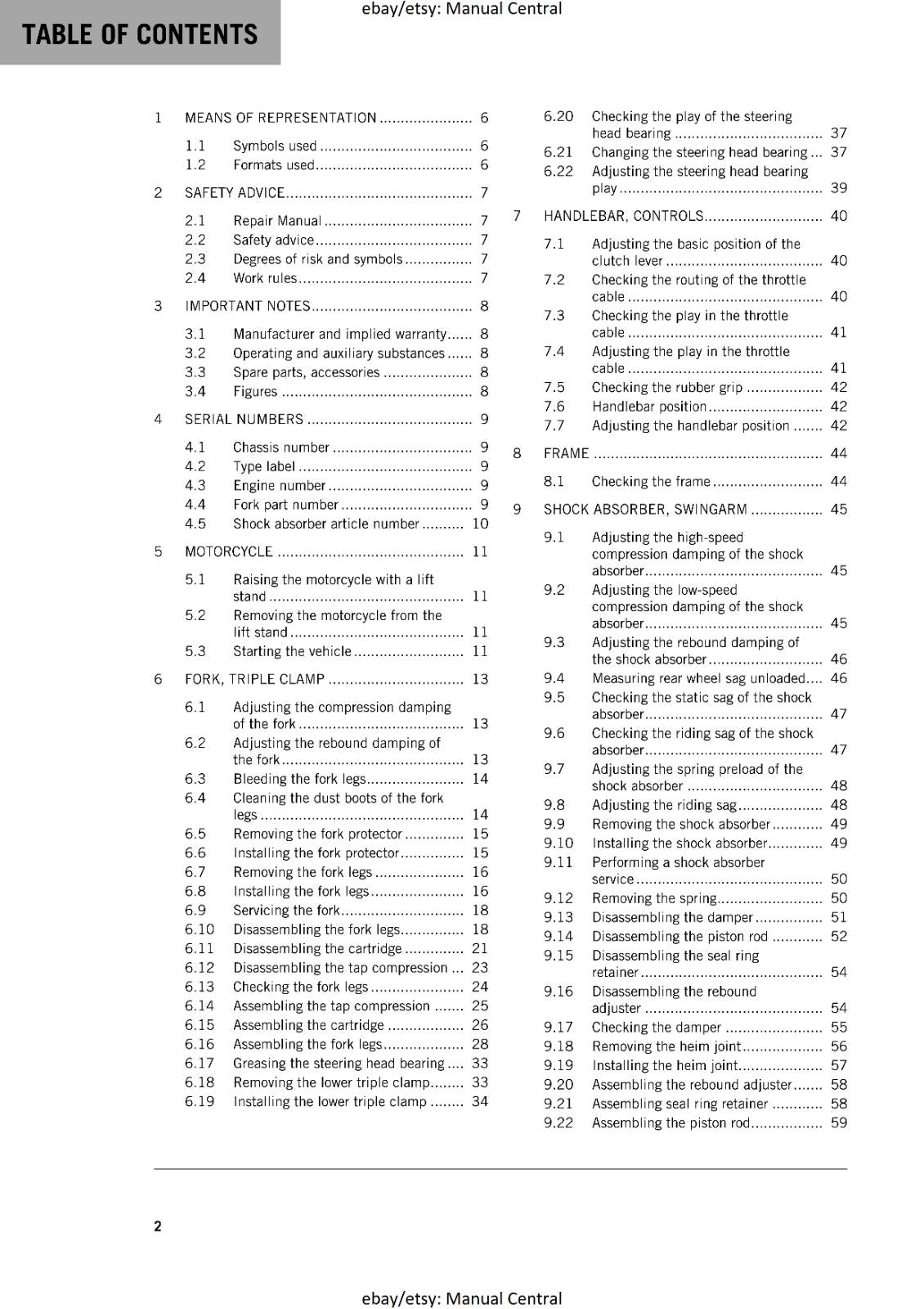 KTM MOTORCYCLE 2017 -  85 SX - WORKSHOP SERVICE MANUAL - REPRINT