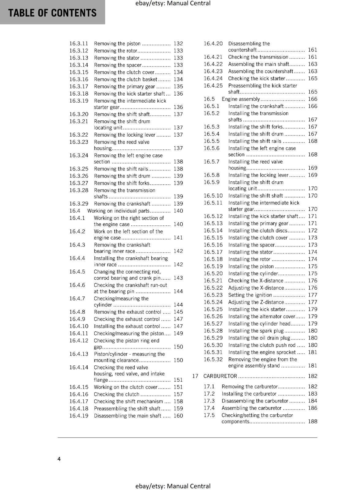 KTM MOTORCYCLE 2017 -  85 SX - WORKSHOP SERVICE MANUAL - REPRINT