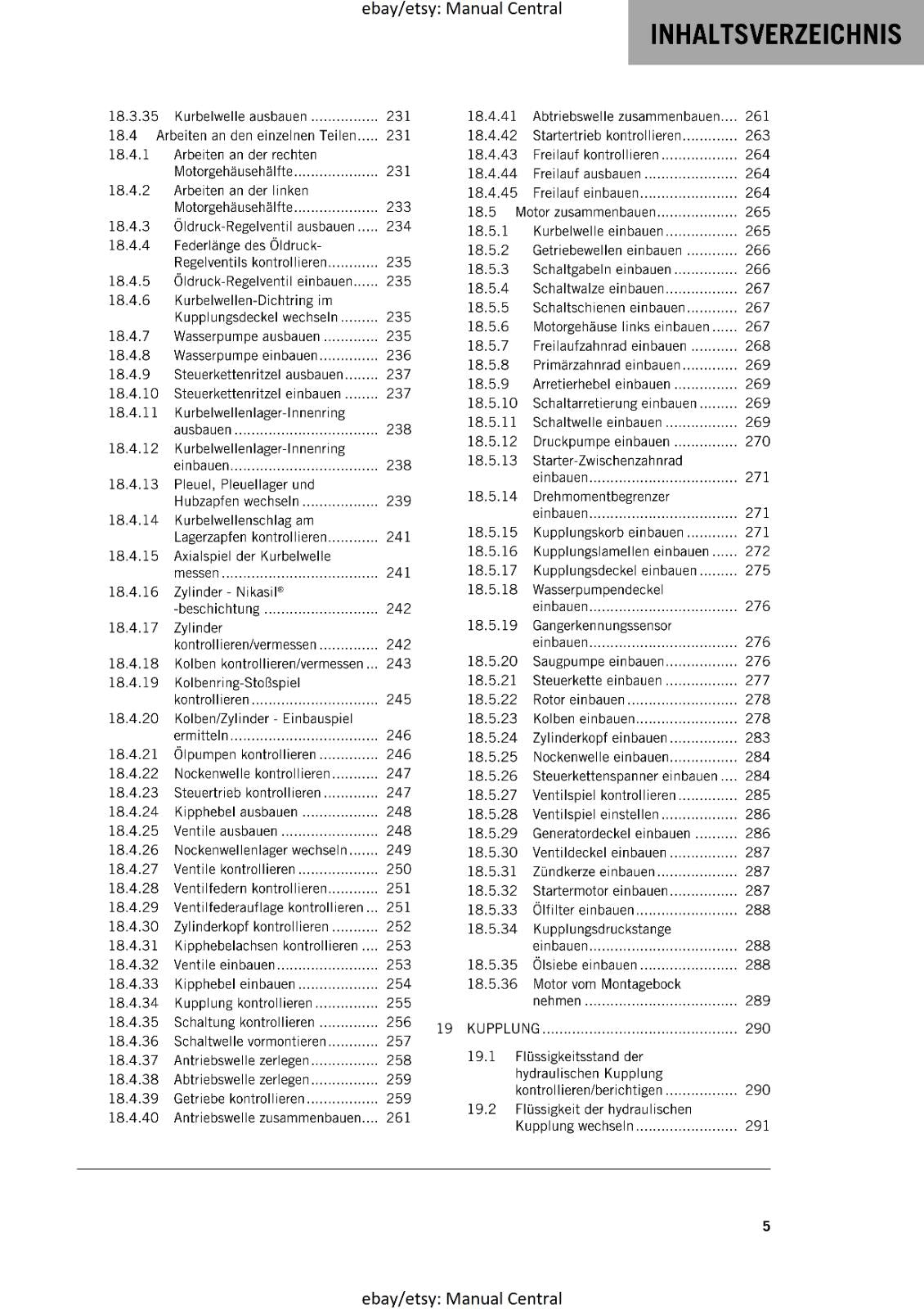 GERMAN LANGUAGE - KTM 2020- 450 500  EXC-F SIX DAYS XCF-W - REPARATURANLEITUNG