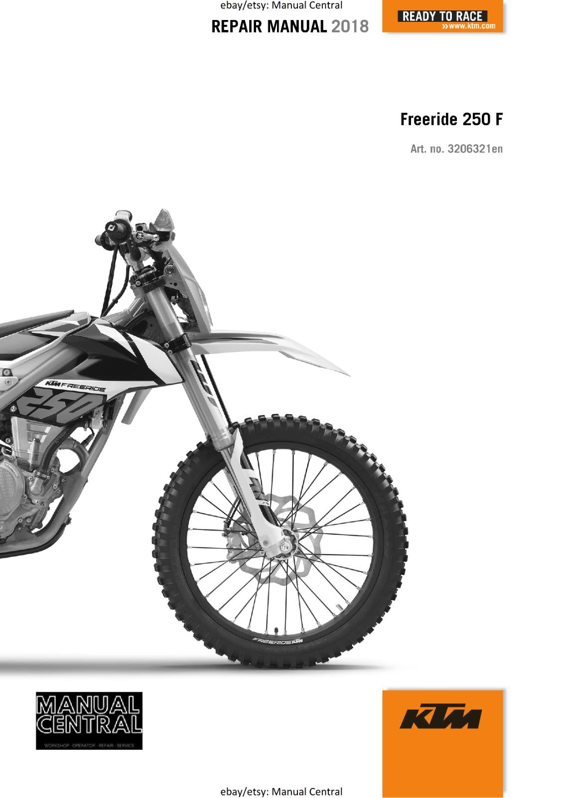 KTM MOTORCYCLE 2018 -  FREERIDE 250 F - WORKSHOP SERVICE MANUAL