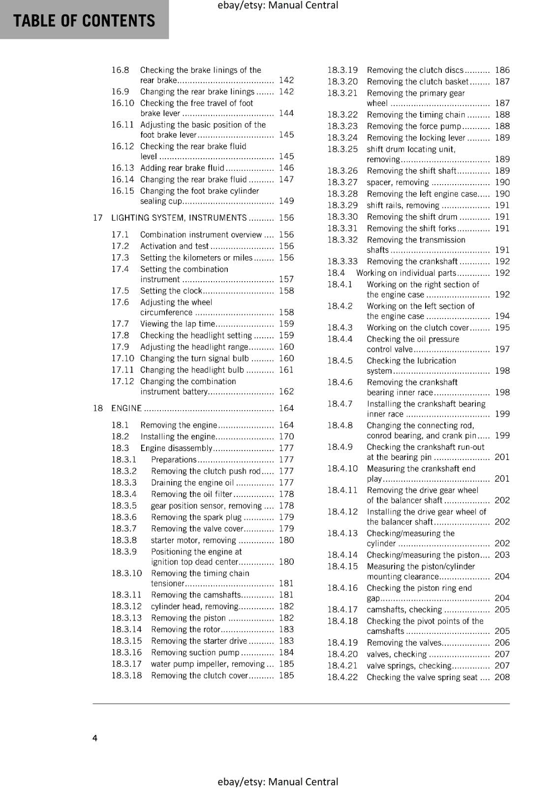 KTM MOTORCYCLE 2018 -  FREERIDE 250 F - WORKSHOP SERVICE MANUAL