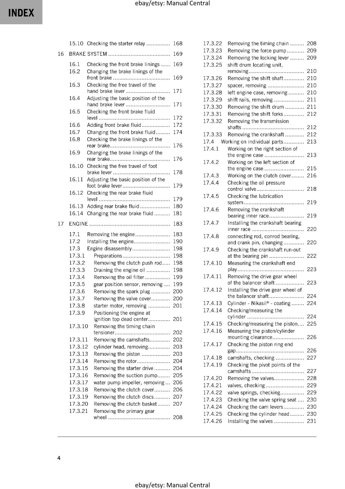 KTM MOTORCYCLE 2018 -  250 SX-F XC-F - WORKSHOP SERVICE MANUAL