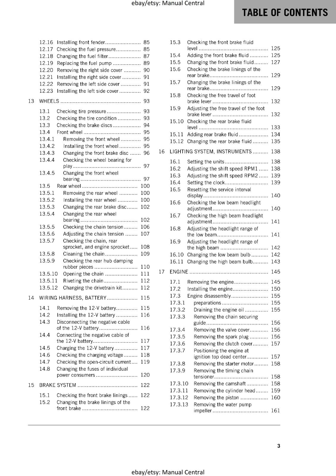 KTM MOTORCYCLE 2018 -  RC 200 - WORKSHOP SERVICE MANUAL