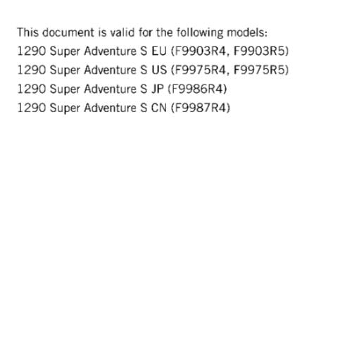 KTM MOTORCYCLE 2018 -  1290 SUPER ADVENTURE S - WORKSHOP SERVICE MANUAL