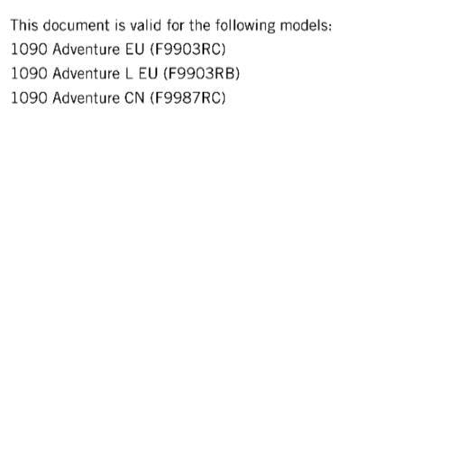 KTM MOTORCYCLE 2018 -  1090 ADVENTURE - WORKSHOP SERVICE MANUAL