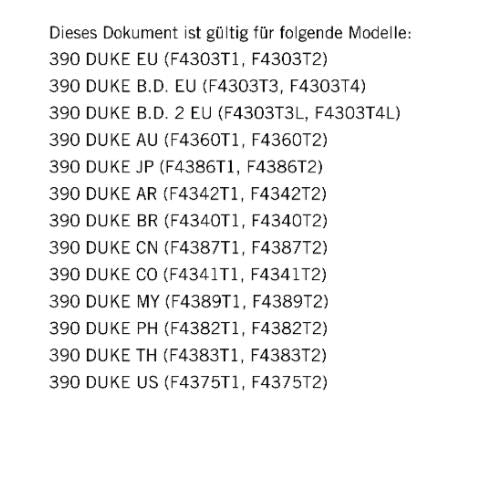 GERMAN LANGUAGE - KTM 2020- 390 DUKE - REPARATURANLEITUNG