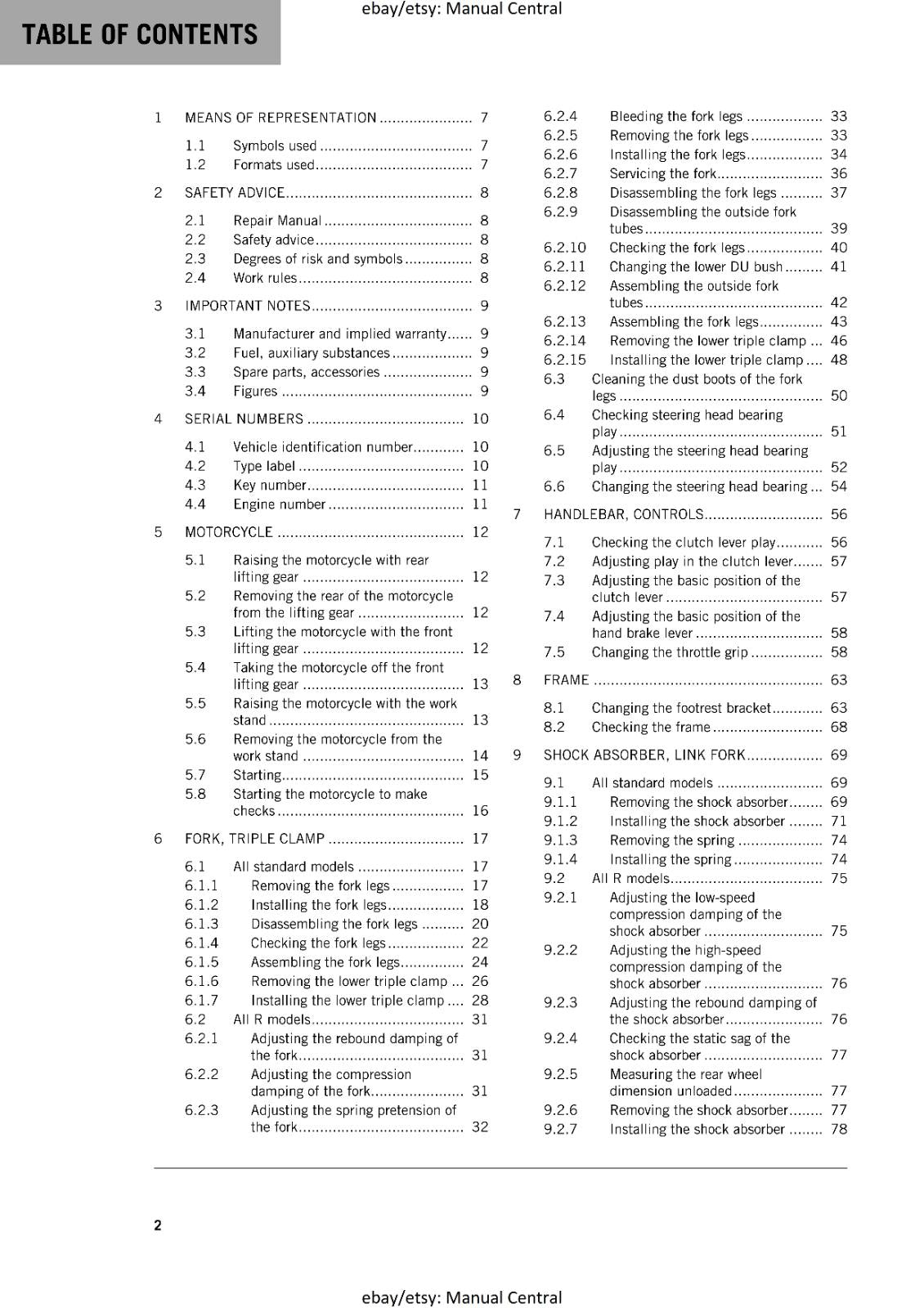 KTM MOTORCYCLE 2018 -  RC 390 - WORKSHOP SERVICE MANUAL