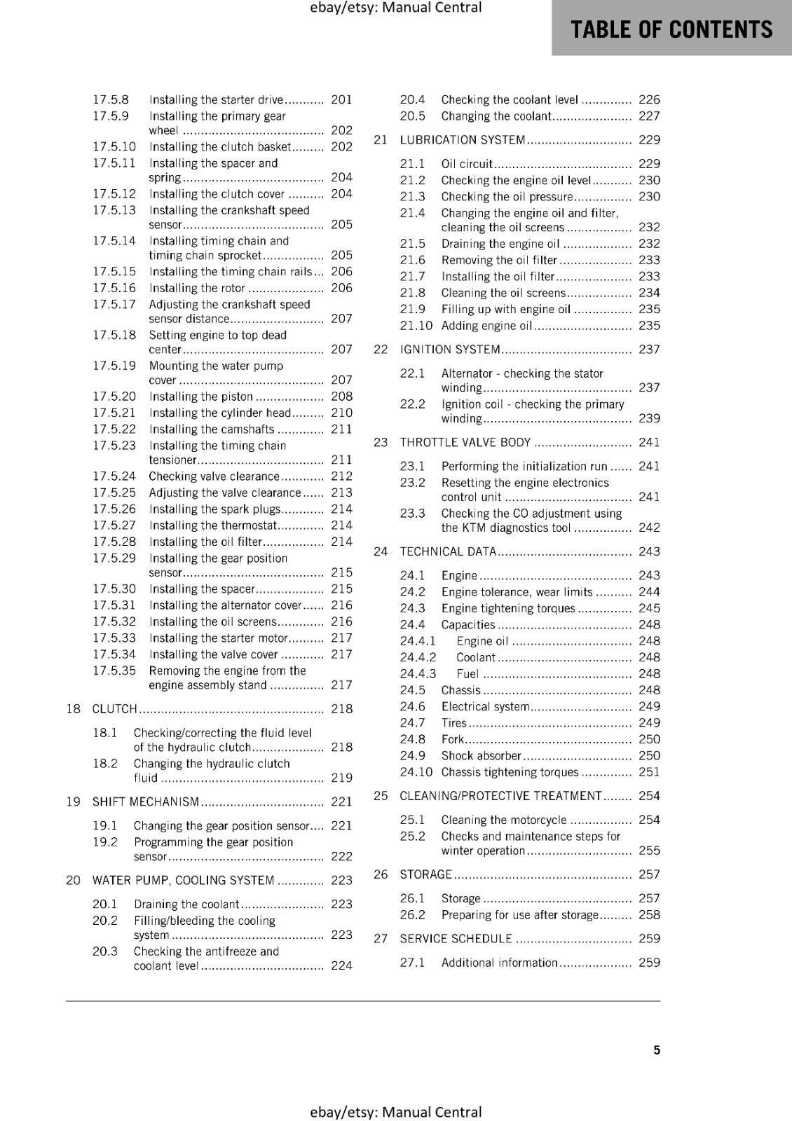 KTM MOTORCYCLE 2018 -  690 ENDURO R - WORKSHOP SERVICE MANUAL