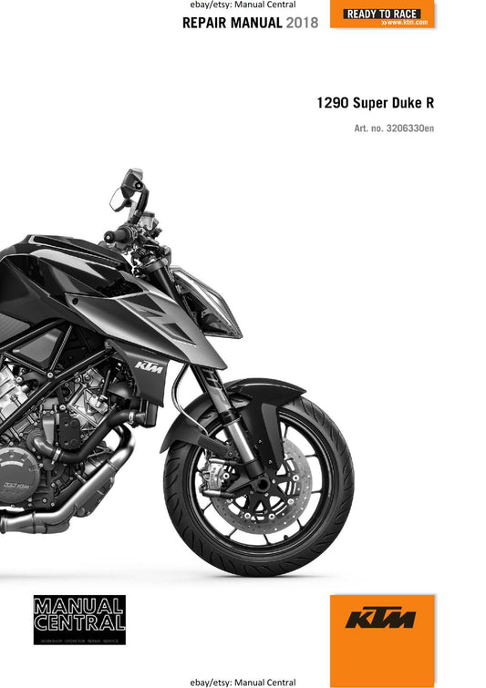 KTM MOTORCYCLE 2018 -  1290 SUPER DUKE R - WORKSHOP SERVICE MANUAL