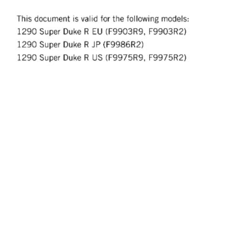 KTM MOTORCYCLE 2018 -  1290 SUPER DUKE R - WORKSHOP SERVICE MANUAL