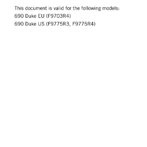 KTM MOTORCYCLE 2018 -  690 DUKE - WORKSHOP SERVICE MANUAL