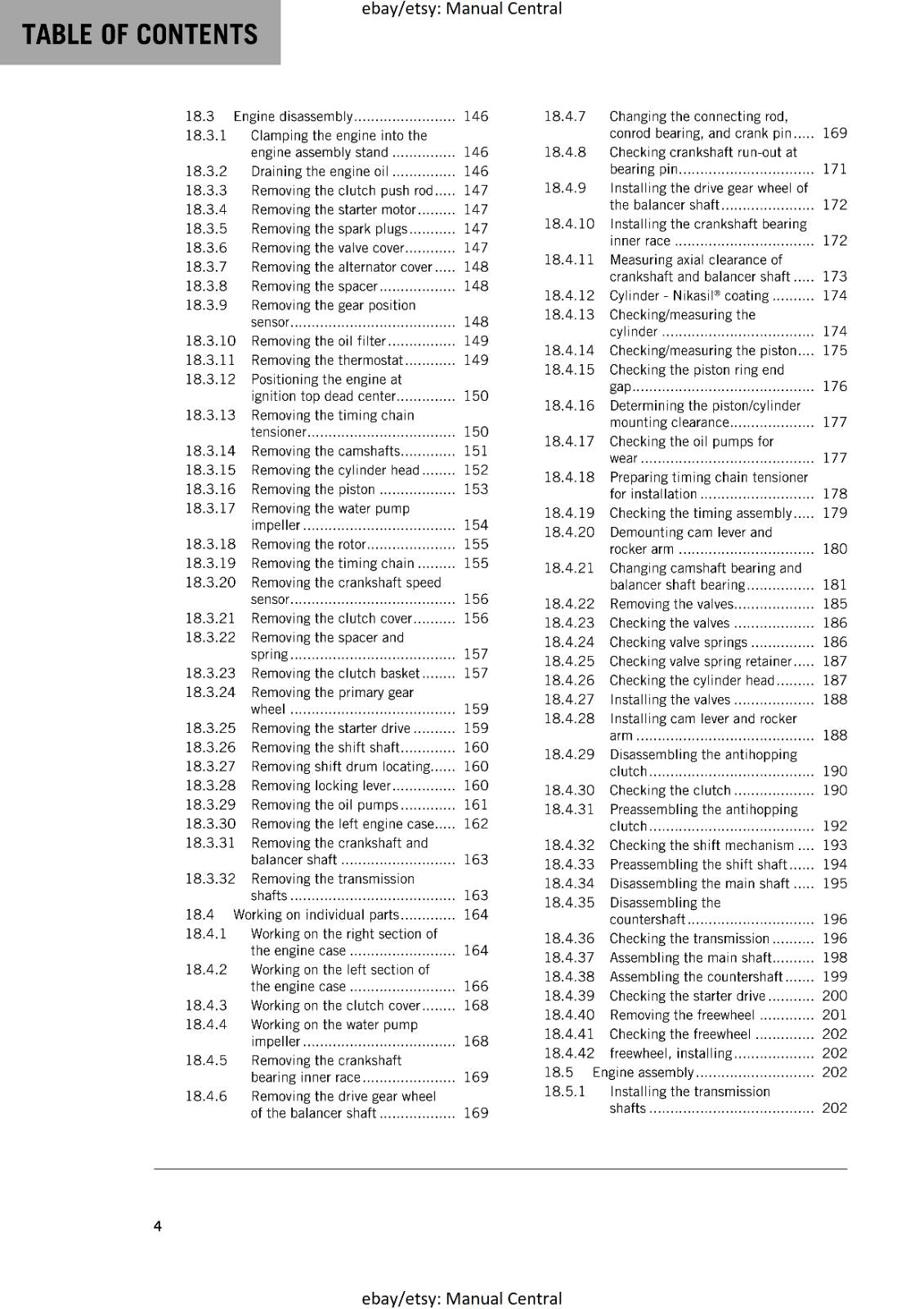 KTM MOTORCYCLE 2018 -  690 DUKE - WORKSHOP SERVICE MANUAL