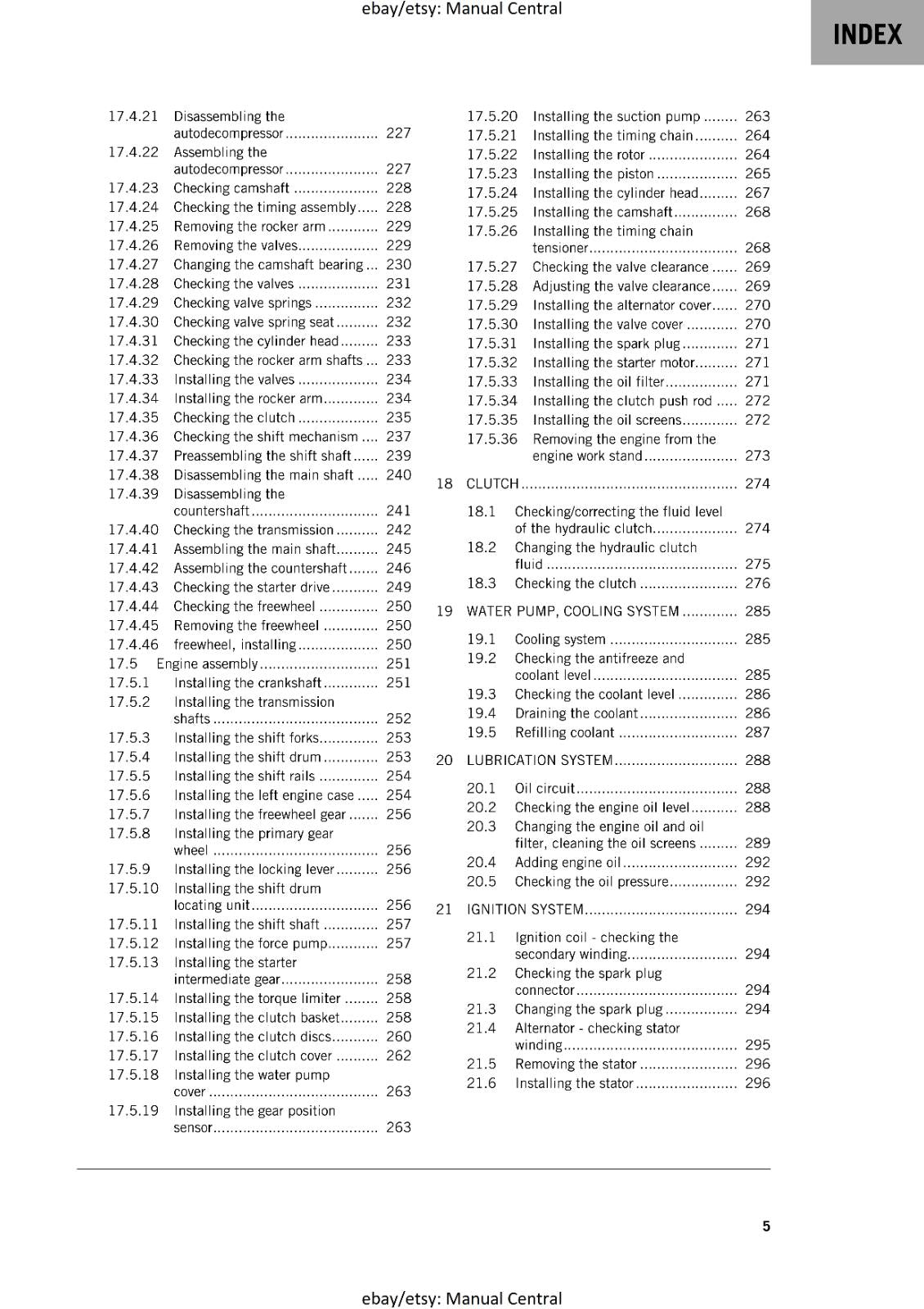 KTM MOTORCYCLE 2018 -  450 SX-F XC-F - WORKSHOP SERVICE MANUAL