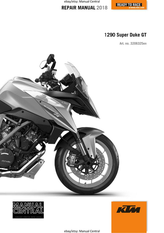 KTM MOTORCYCLE 2018 -  1290 SUPER DUKE GT - WORKSHOP SERVICE MANUAL