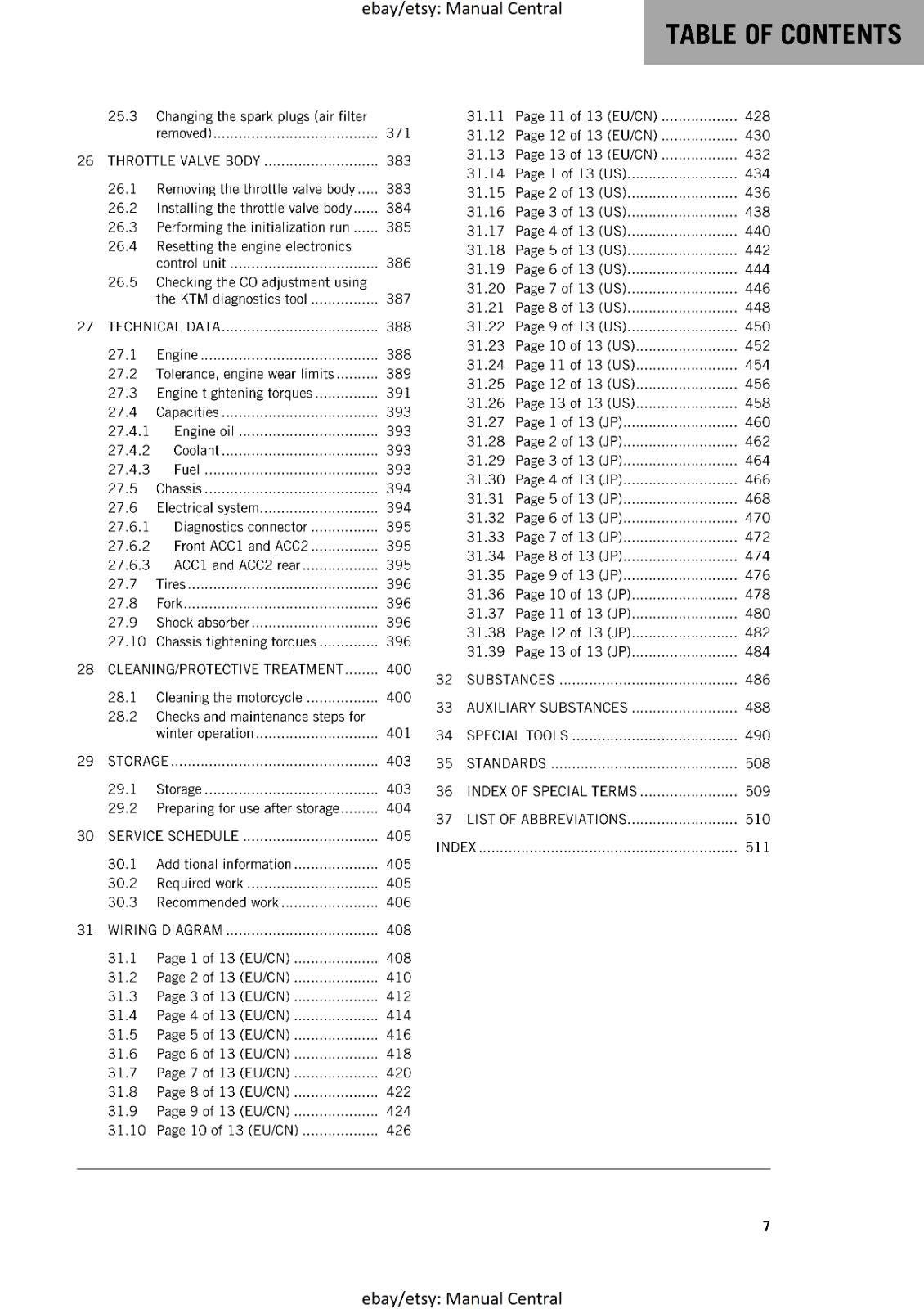 KTM MOTORCYCLE 2018 -  1290 SUPER DUKE GT - WORKSHOP SERVICE MANUAL