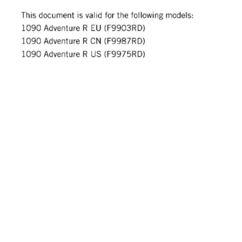 KTM MOTORCYCLE 2018 -  1090 ADVENTURE R - WORKSHOP SERVICE MANUAL