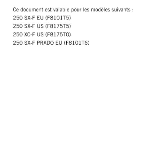 KTM 2020 - FRENCH LANGUAGE - 250 XC-F SX-F PRADO - MANUEL DE REPARATION