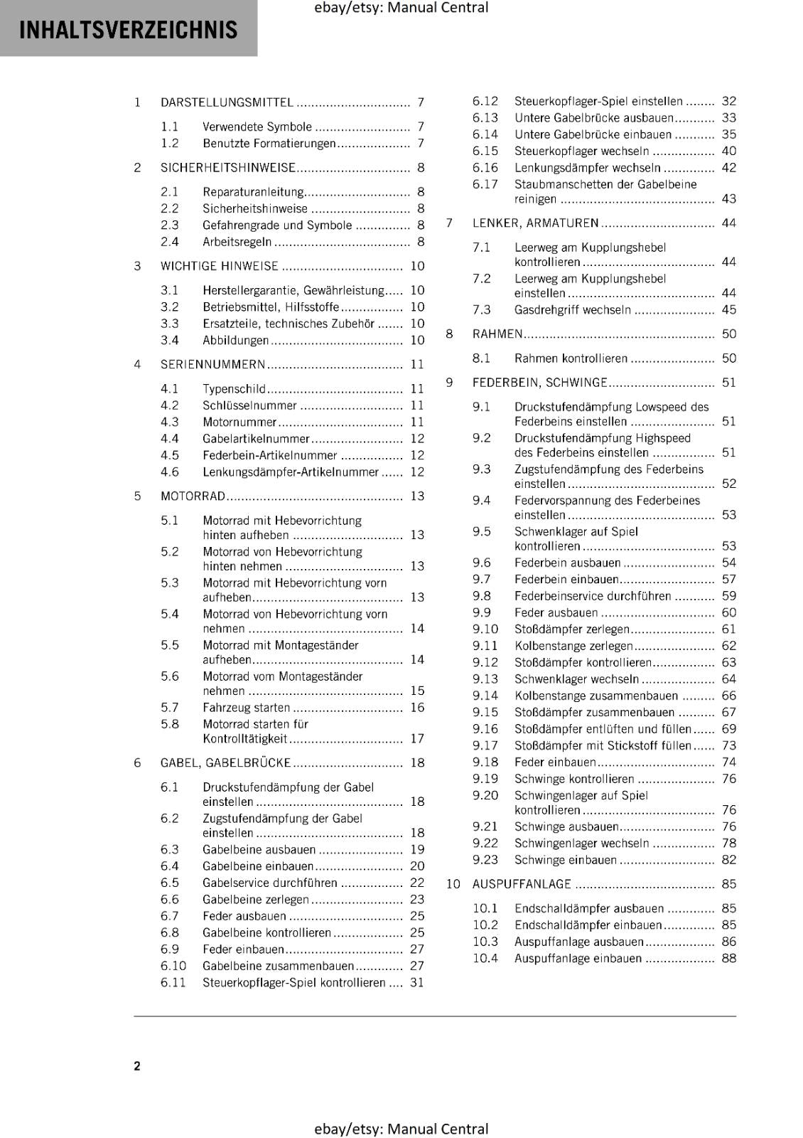 GERMAN LANGUAGE - KTM 2020 - 890 DUKE R - REPARATURANLEITUNG - REPAIR MANUAL