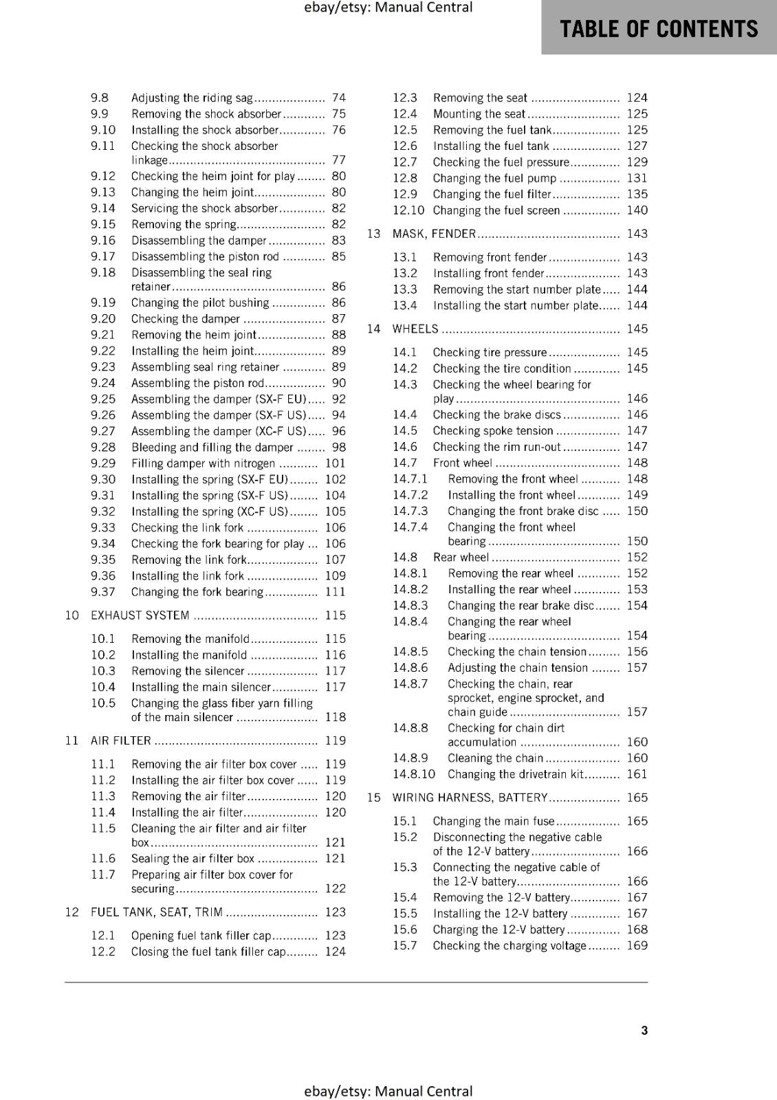 KTM MOTORCYCLE 2018 -  350 SX-F XC-F - WORKSHOP SERVICE MANUAL