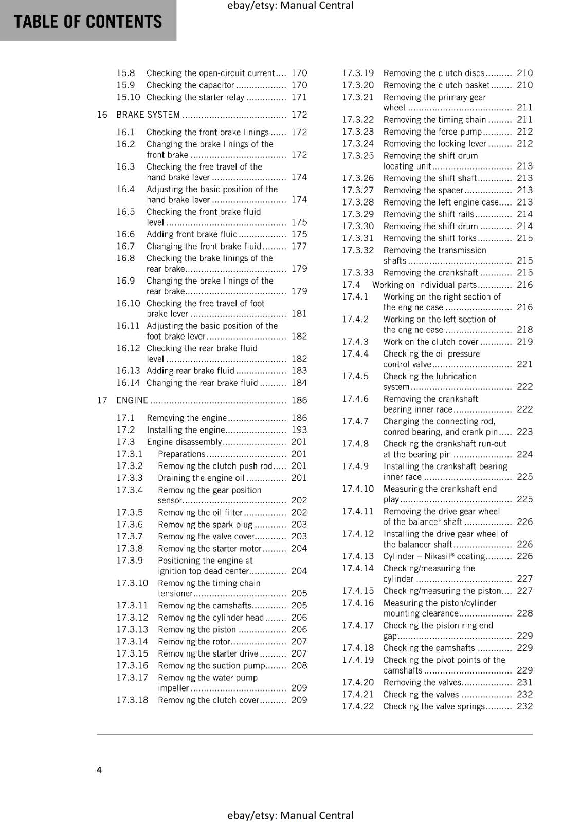 KTM MOTORCYCLE 2018 -  350 SX-F XC-F - WORKSHOP SERVICE MANUAL