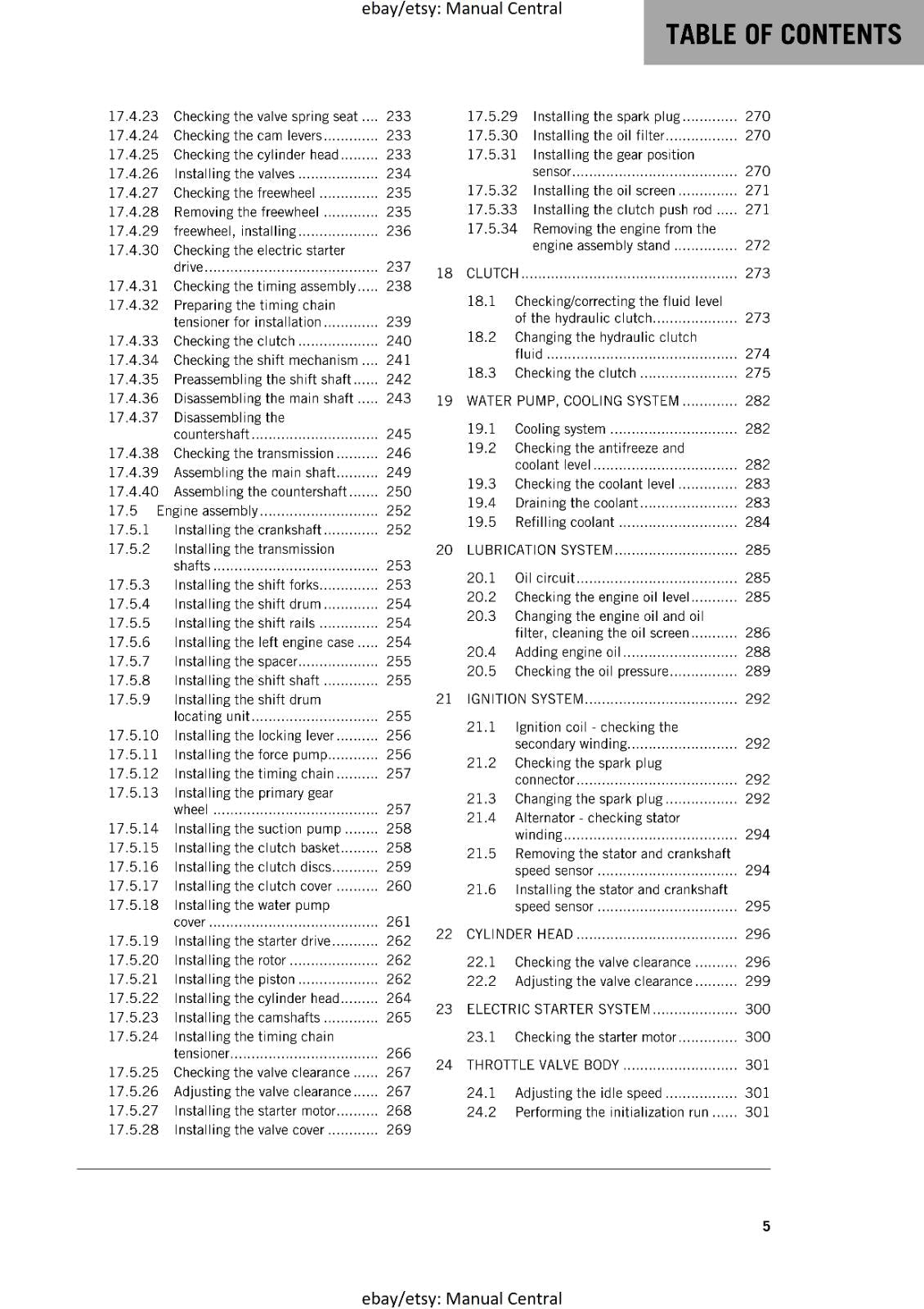 KTM MOTORCYCLE 2018 -  350 SX-F XC-F - WORKSHOP SERVICE MANUAL