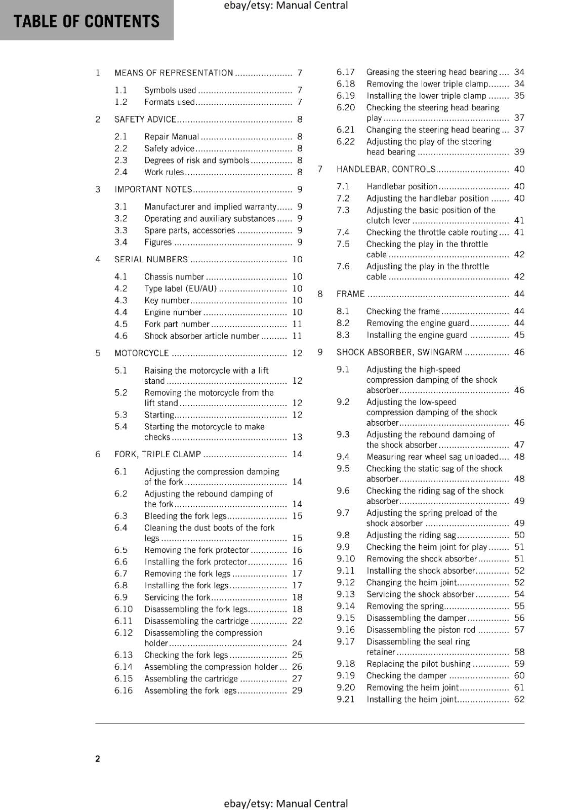 KTM MOTORCYCLE 2016 -  FREERIDE 250 R - WORKSHOP SERVICE MANUAL - REPRINT