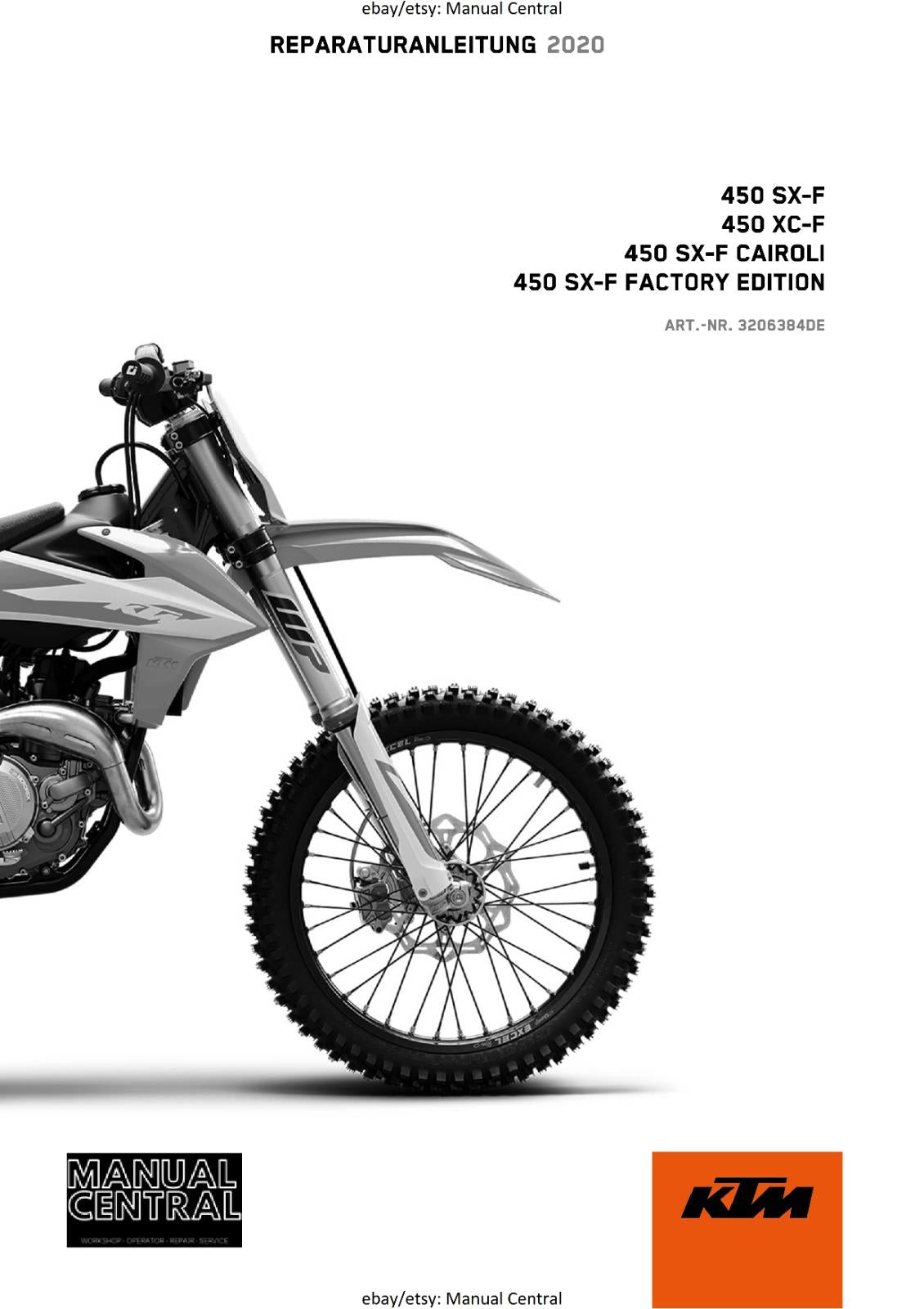 GERMAN LANGUAGE - KTM 2020- 450 XC-F SX-F CAIROLI FACTORY - REPARATURANLEITUNG