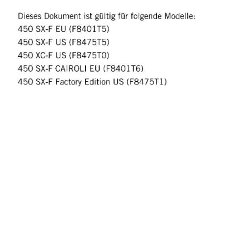 GERMAN LANGUAGE - KTM 2020- 450 XC-F SX-F CAIROLI FACTORY - REPARATURANLEITUNG