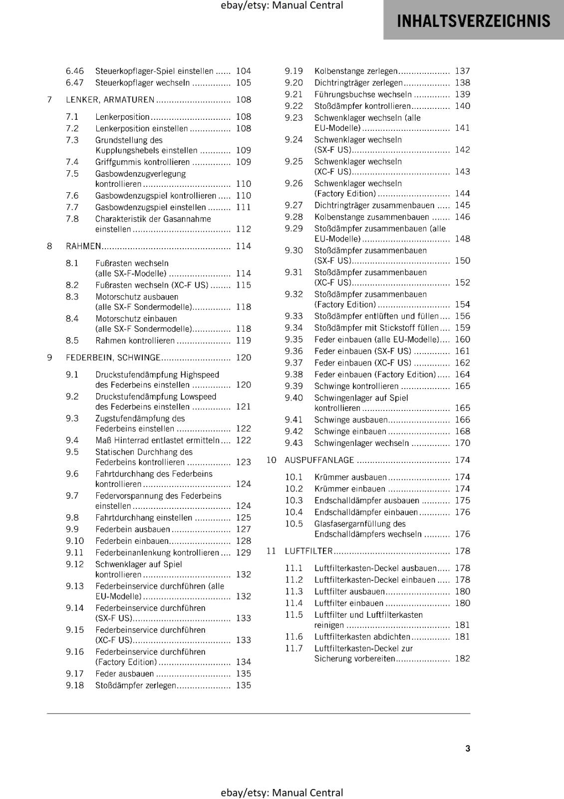 GERMAN LANGUAGE - KTM 2020- 450 XC-F SX-F CAIROLI FACTORY - REPARATURANLEITUNG