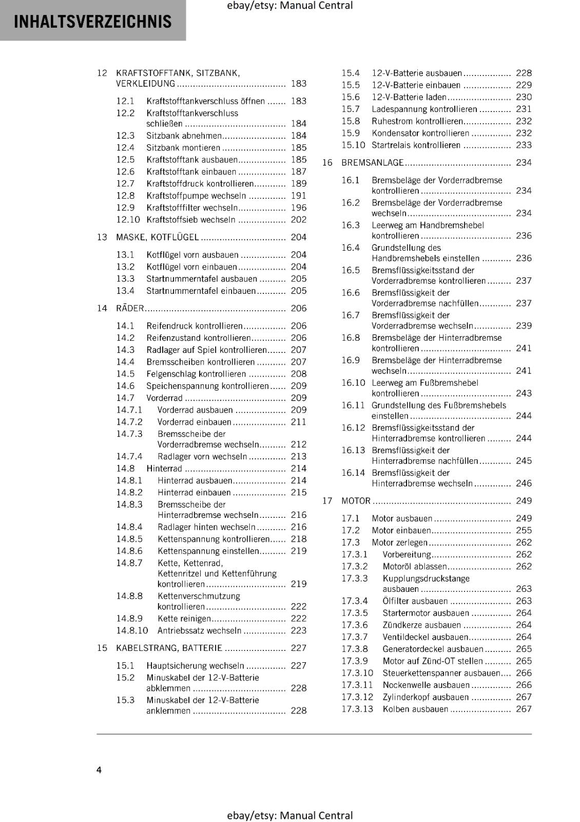 GERMAN LANGUAGE - KTM 2020- 450 XC-F SX-F CAIROLI FACTORY - REPARATURANLEITUNG
