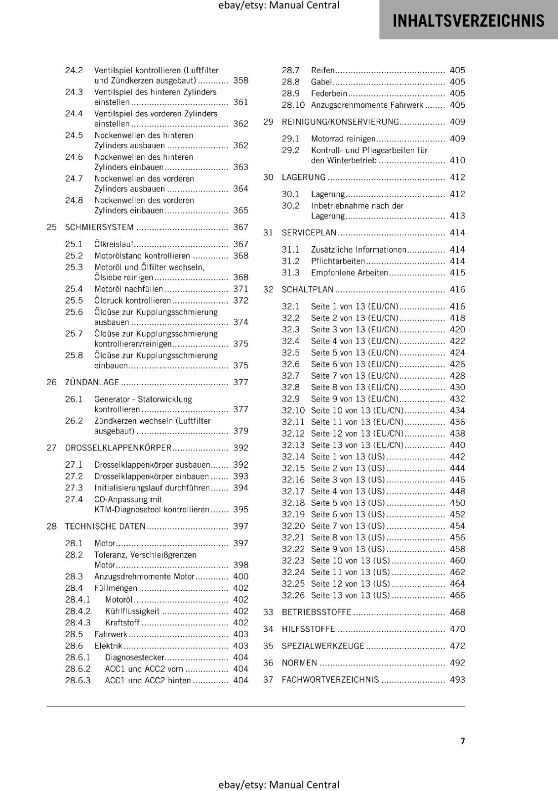 GERMAN LANGUAGE - KTM 2020 - 1290 SUPER ADVENTURE S - REPARATURANLEITUNG