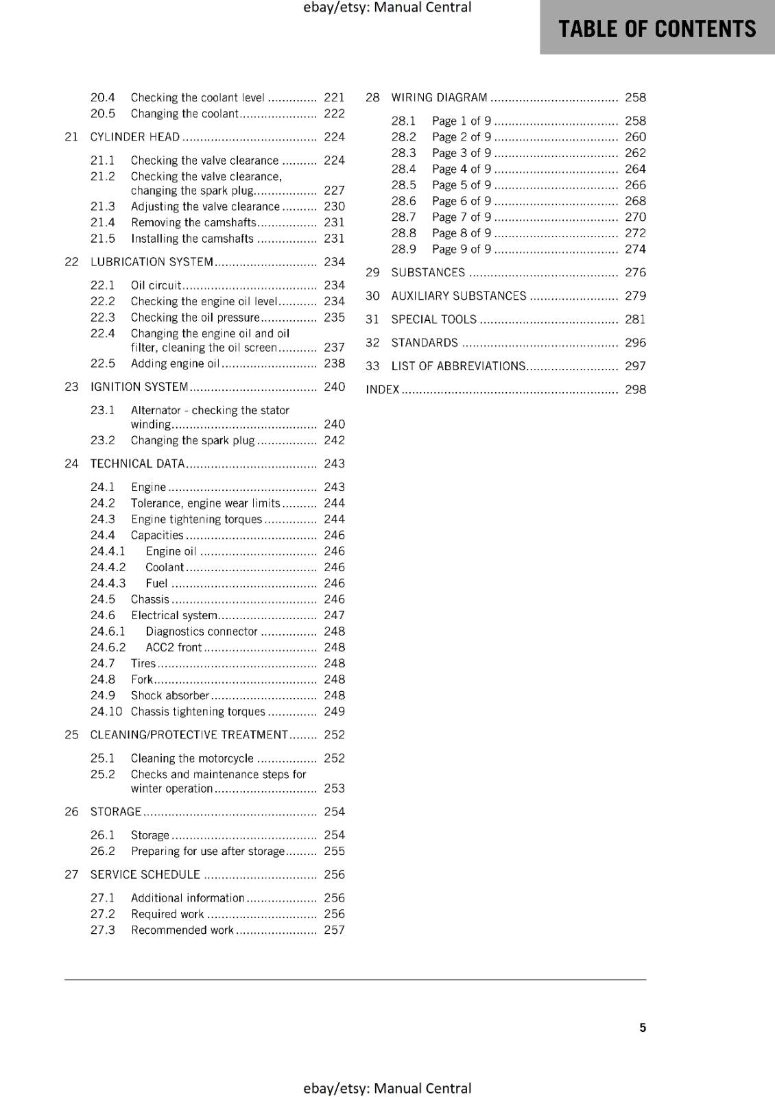 KTM MOTORCYCLE 2018 -  200 DUKE - WORKSHOP SERVICE MANUAL - REPRINT