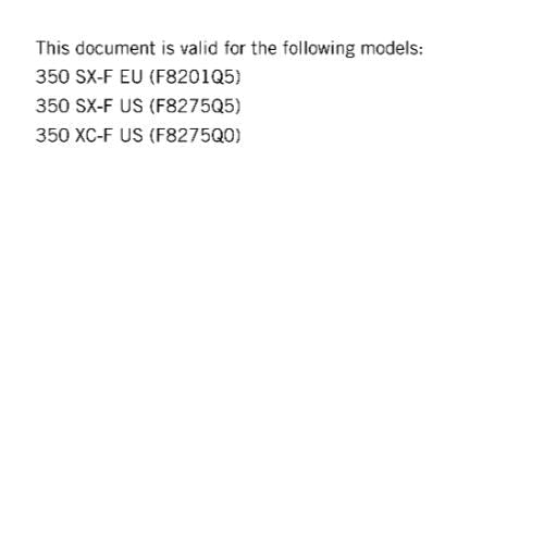 KTM MOTORCYCLE 2017 - 350 SX-F XC-F - WORKSHOP SERVICE MANUAL - REPRINT