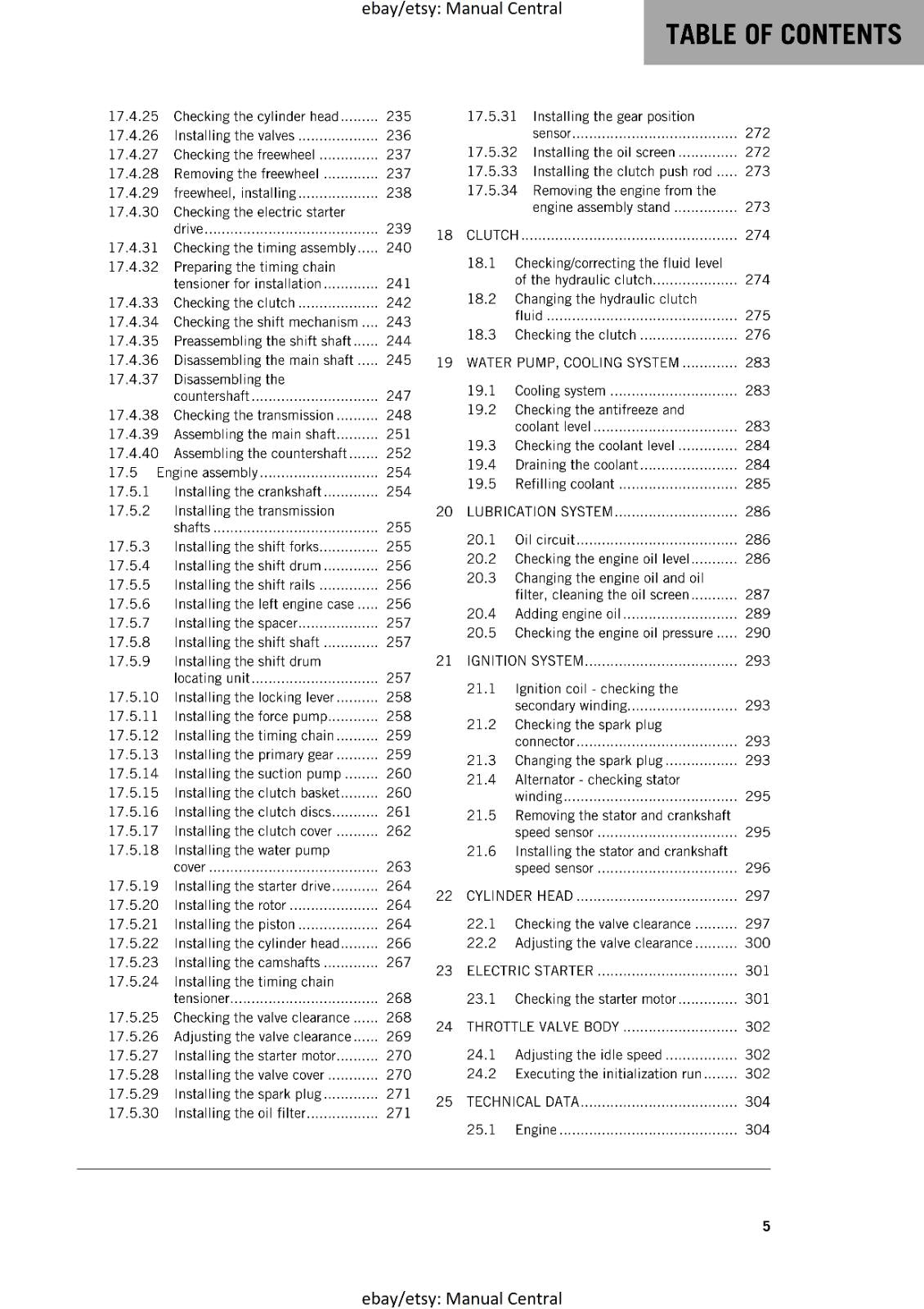 KTM MOTORCYCLE 2017 - 350 SX-F XC-F - WORKSHOP SERVICE MANUAL - REPRINT