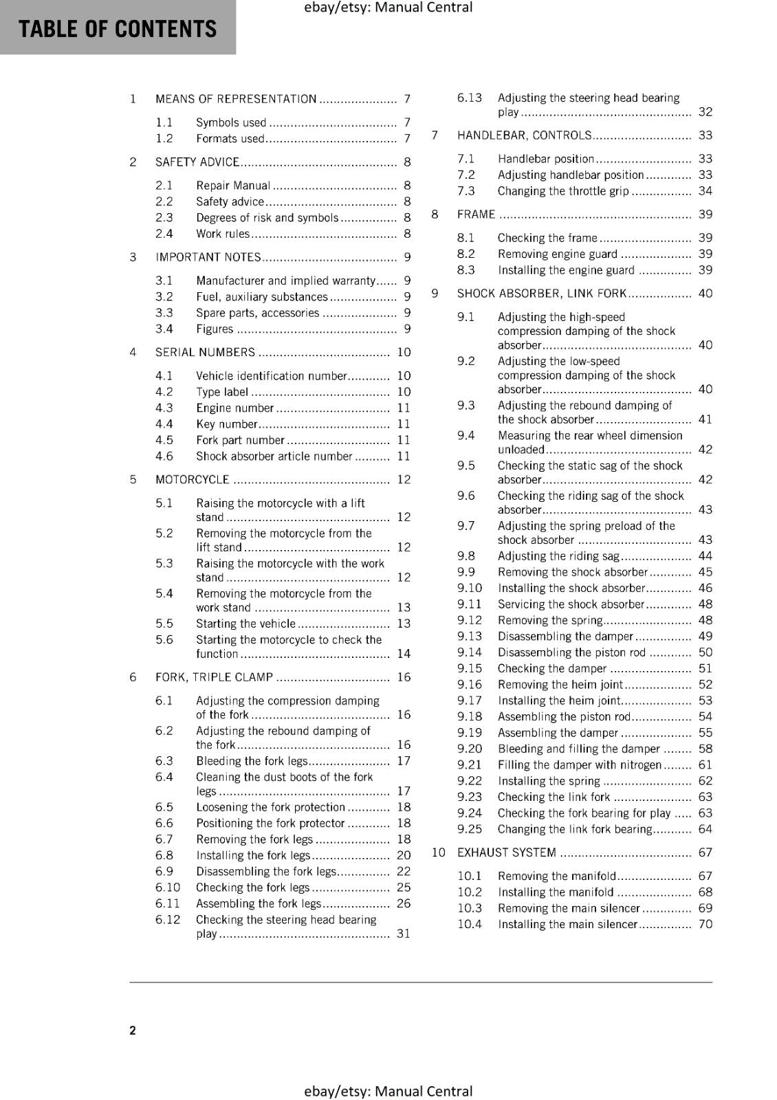 KTM MOTORCYCLE 2017 - 690 ENDURO R - WORKSHOP SERVICE MANUAL - REPRINT