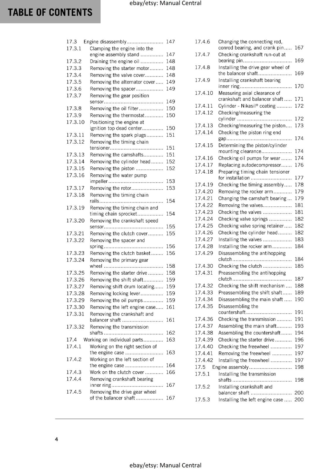 KTM MOTORCYCLE 2017 - 690 ENDURO R - WORKSHOP SERVICE MANUAL - REPRINT