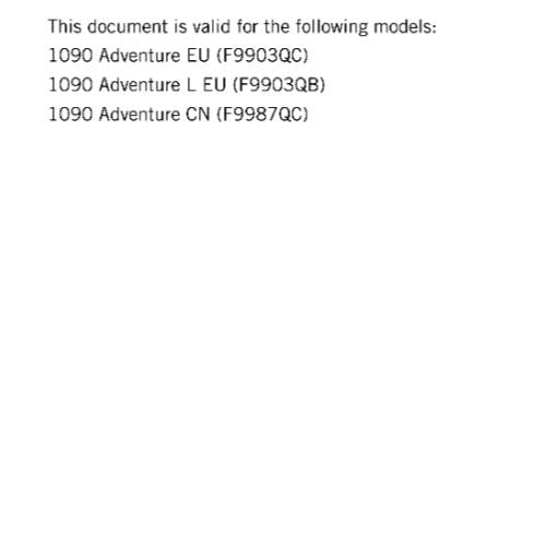 KTM MOTORCYCLE 2017 -1090 ADVENTURE - WORKSHOP SERVICE MANUAL - REPRINT