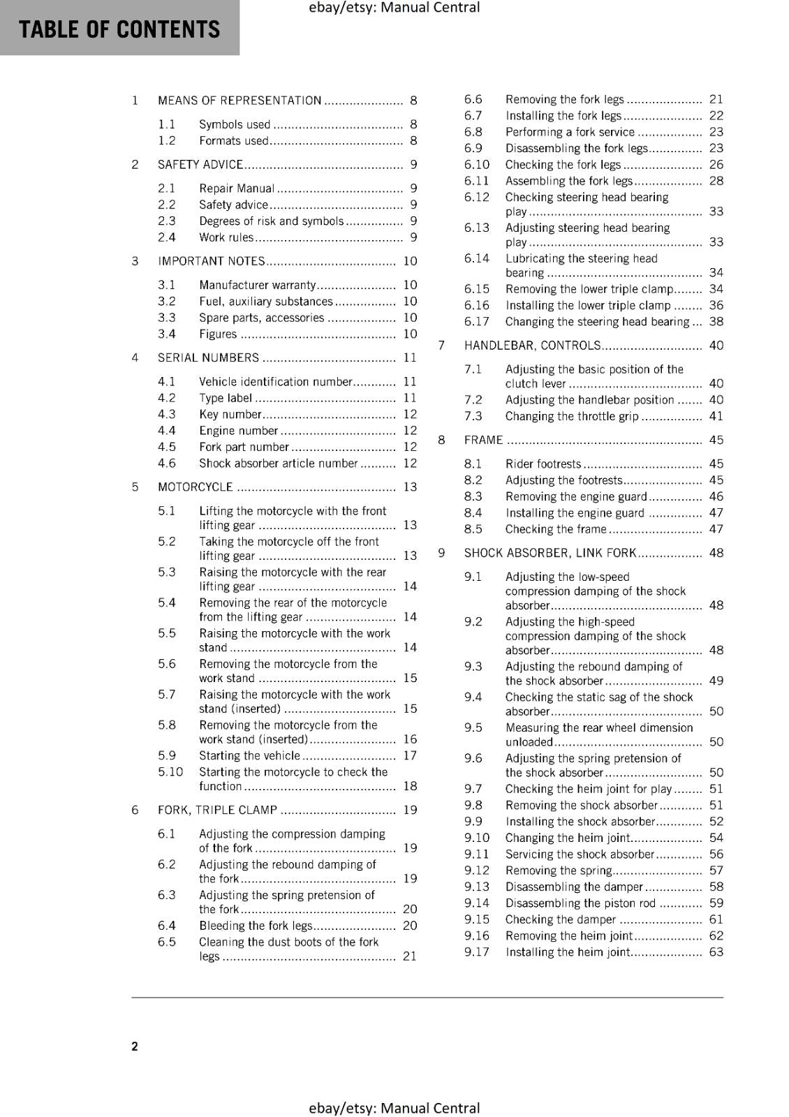 KTM MOTORCYCLE 2017 -1090 ADVENTURE R - WORKSHOP SERVICE MANUAL - REPRINT