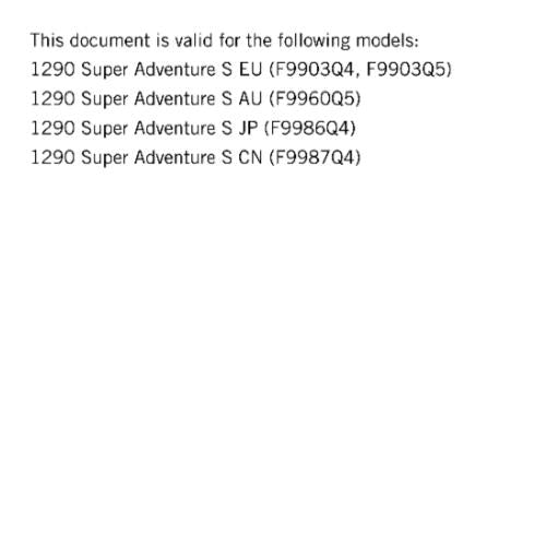 KTM MOTORCYCLE 2017 -1290 SUPER ADVENTURE S - WORKSHOP SERVICE MANUAL - REPRINT