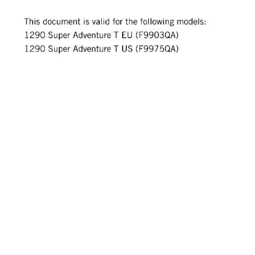 KTM MOTORCYCLE 2017 -1290 SUPER ADVENTURE T - WORKSHOP SERVICE MANUAL - REPRINT