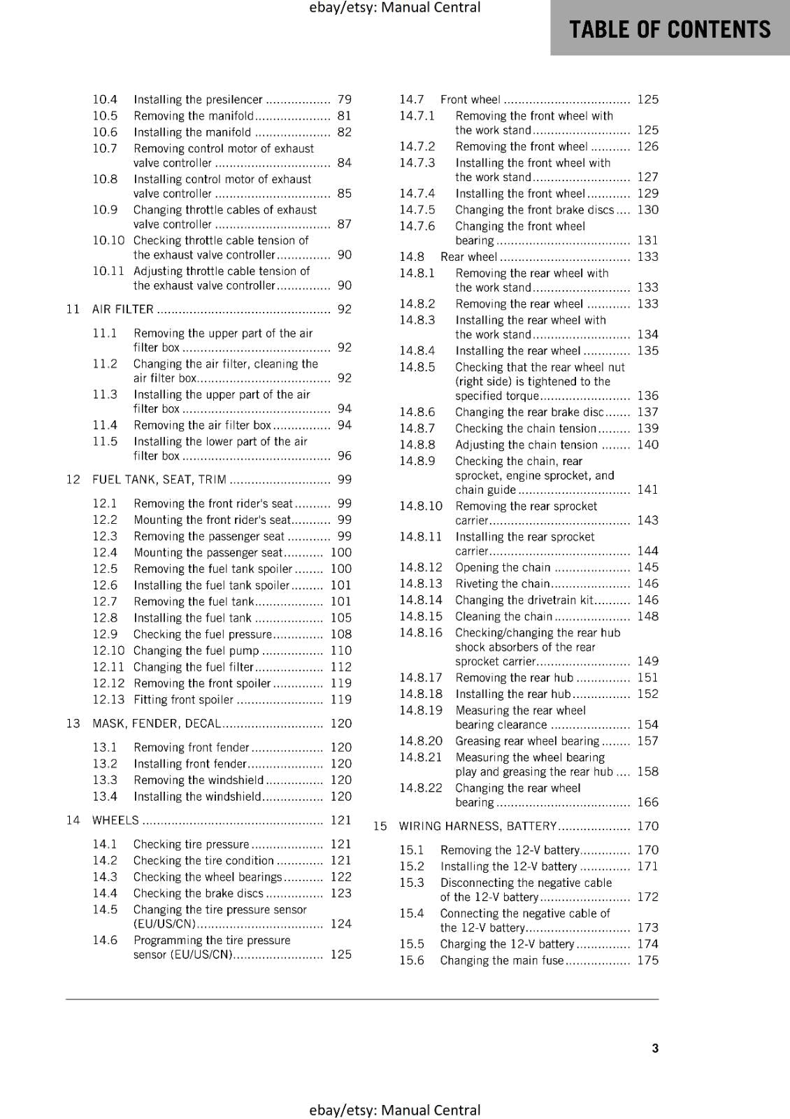 KTM MOTORCYCLE 2017 -1290 SUPER DUKE GT - WORKSHOP SERVICE MANUAL - REPRINT
