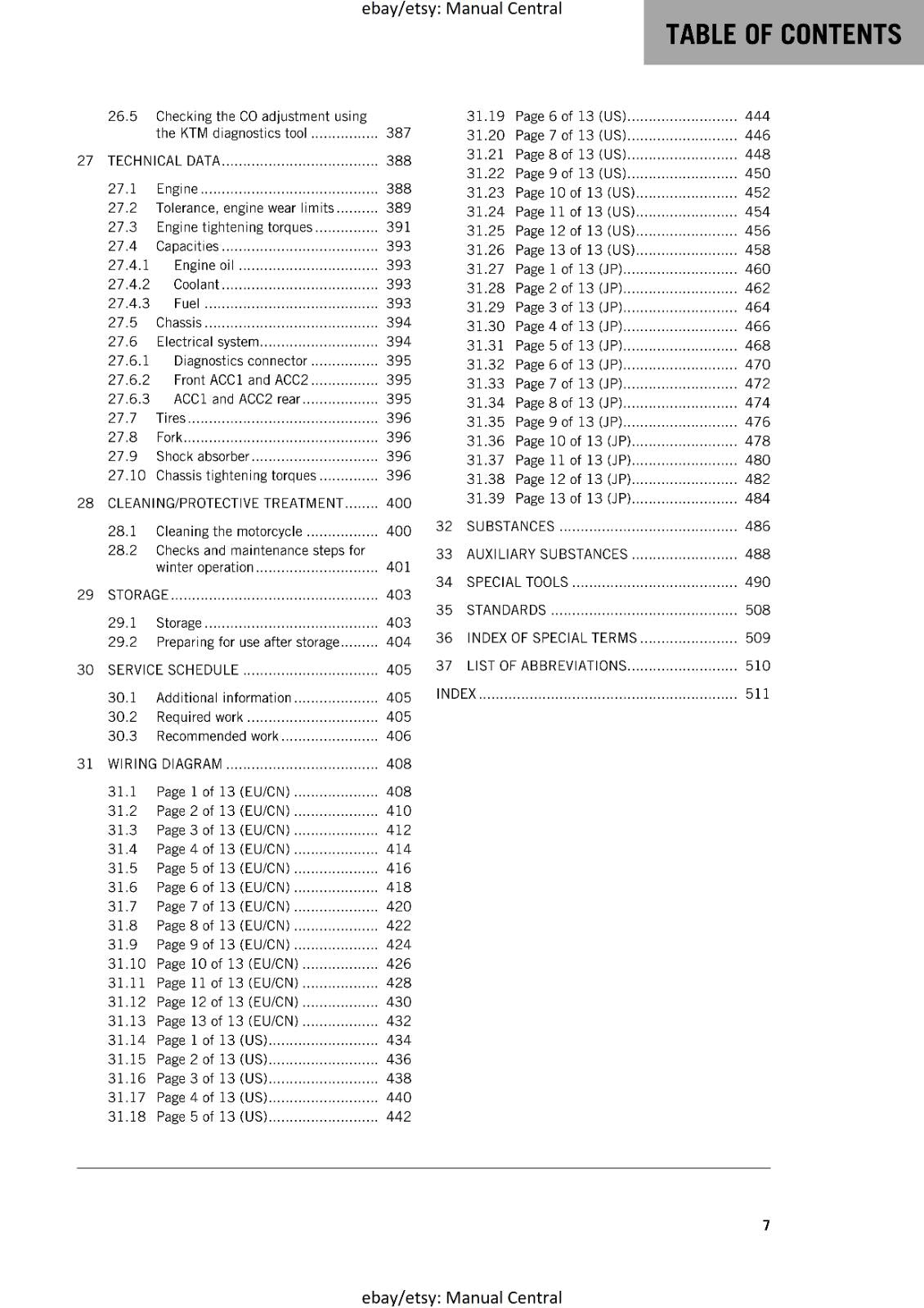 KTM MOTORCYCLE 2017 -1290 SUPER DUKE GT - WORKSHOP SERVICE MANUAL - REPRINT