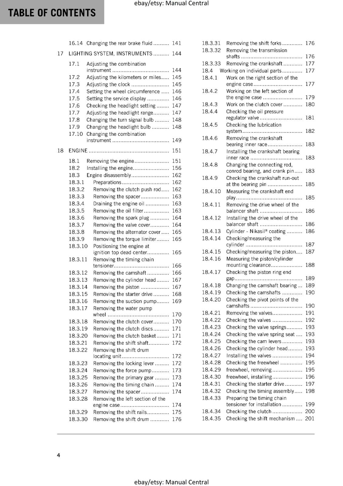 KTM MOTORCYCLE 2017 - FREERIDE 350 - WORKSHOP SERVICE MANUAL - REPRINT