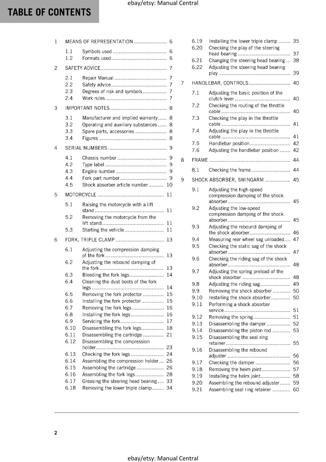 KTM MOTORCYCLE 2016 - 85 SX 19/16 17/14 - WORKSHOP SERVICE MANUAL - REPRINT